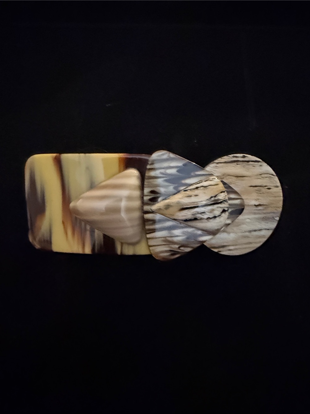 Vintage French Cellulose Acetate Geometric Barrette